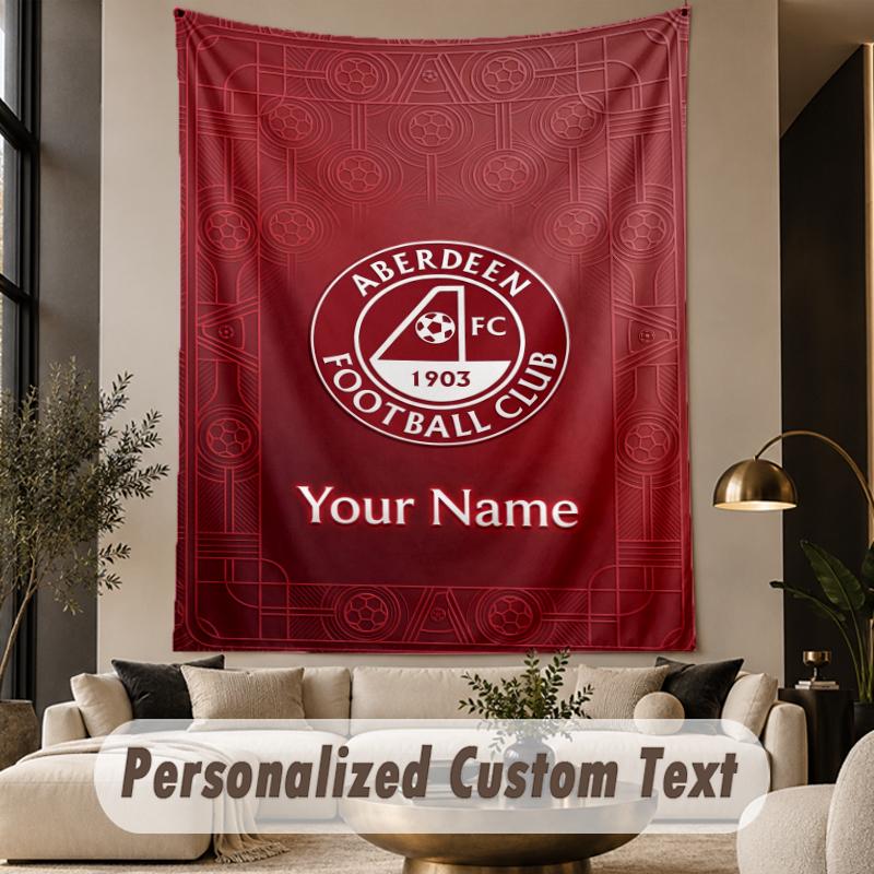 Custom Text Tapestry Aberdeen FC Print Wall Tapestry Indoor Living Room Wall Decor