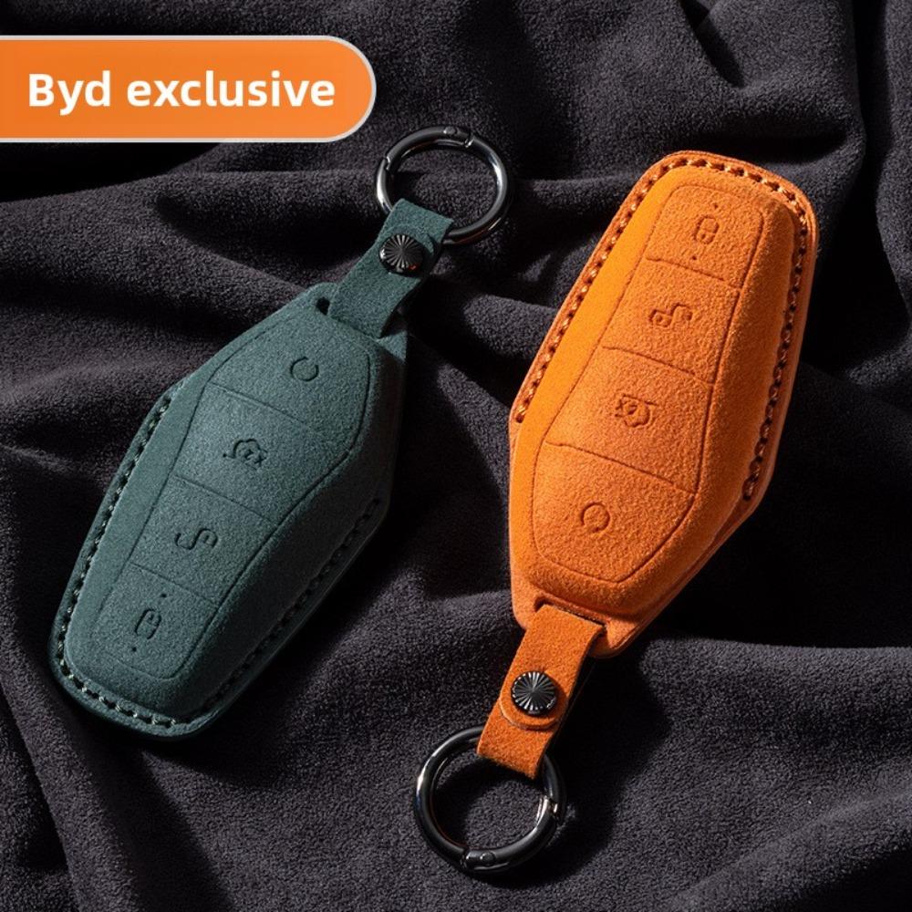 For BYD Song Plus DMI Han EV DM Dolphin 3D Full Cover Suede Car Key Case for Song Pro Tang DMI