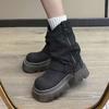 Women Thick Heel Western Cowboy Boots Female New Fashion High Heels Ankle Boots Woman Autumn Winter Platform Motorcycle Botas