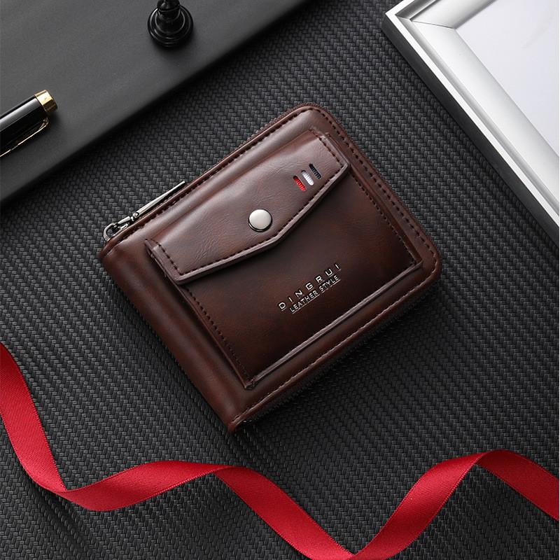 Men's Retro Short Wallet Fashionable Personalized Student Multifunctional Coin Card Bag