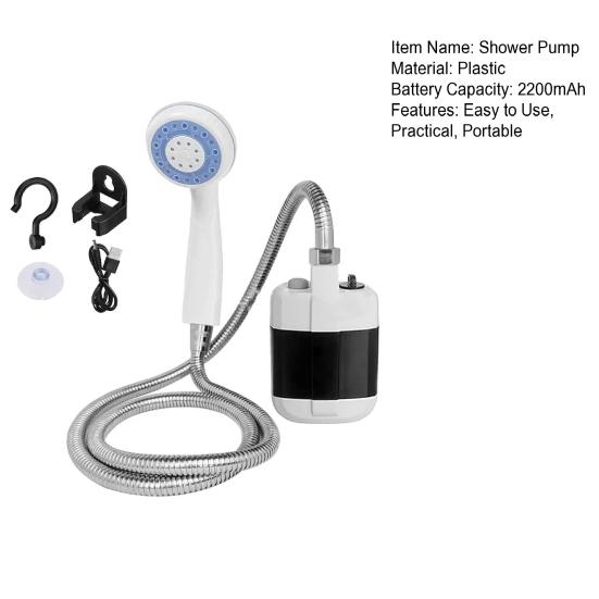 Camping Shower Pump Easy To Use Compact Portable Rechargeable Outdoor