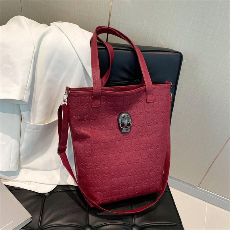 

Yogodlns Large Capacity Shoulder Bag Vintage Halloween Skull Tote Bag for Women Purse with Wallet Trendy Faux Leather Handbag 22x12x37.5cm