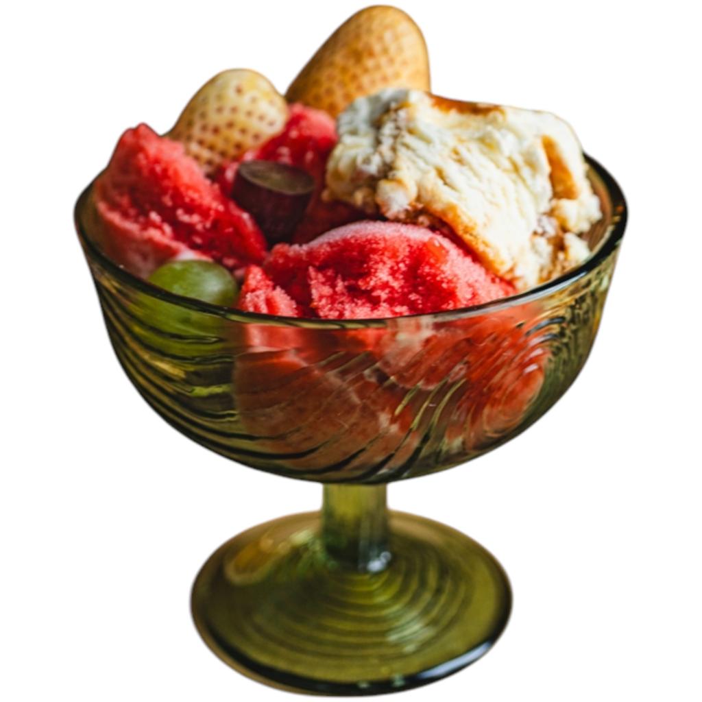 SZKLANY KUBEK 300ML NA LODY DESER DESEROWY SAŁATKĘ szklany ZIELONY