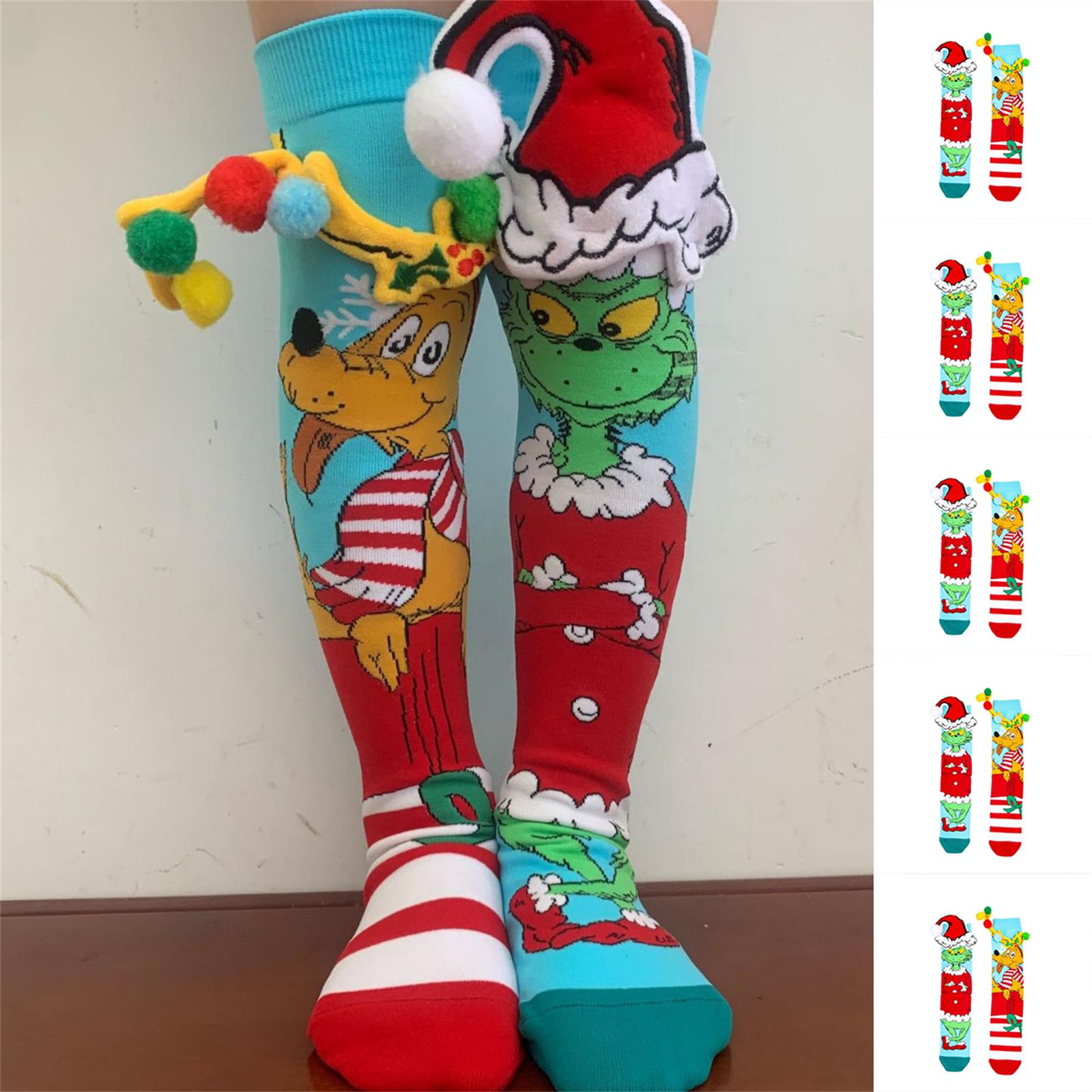 

Нейтральные рождественские носки носки чулки лоси подарок One Size небесно-голубой