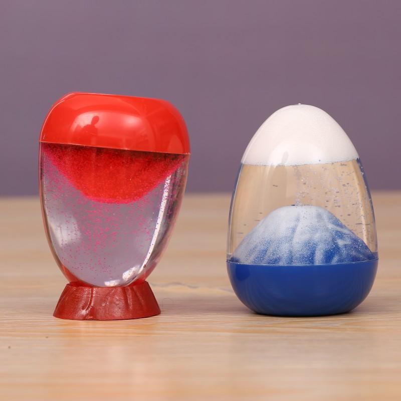 Eggshell Volcano Egg Eruption Floating Sand Volcano Eruption Ornaments Acrylic Crystal Liquid Hourglass Special Timing Ornaments