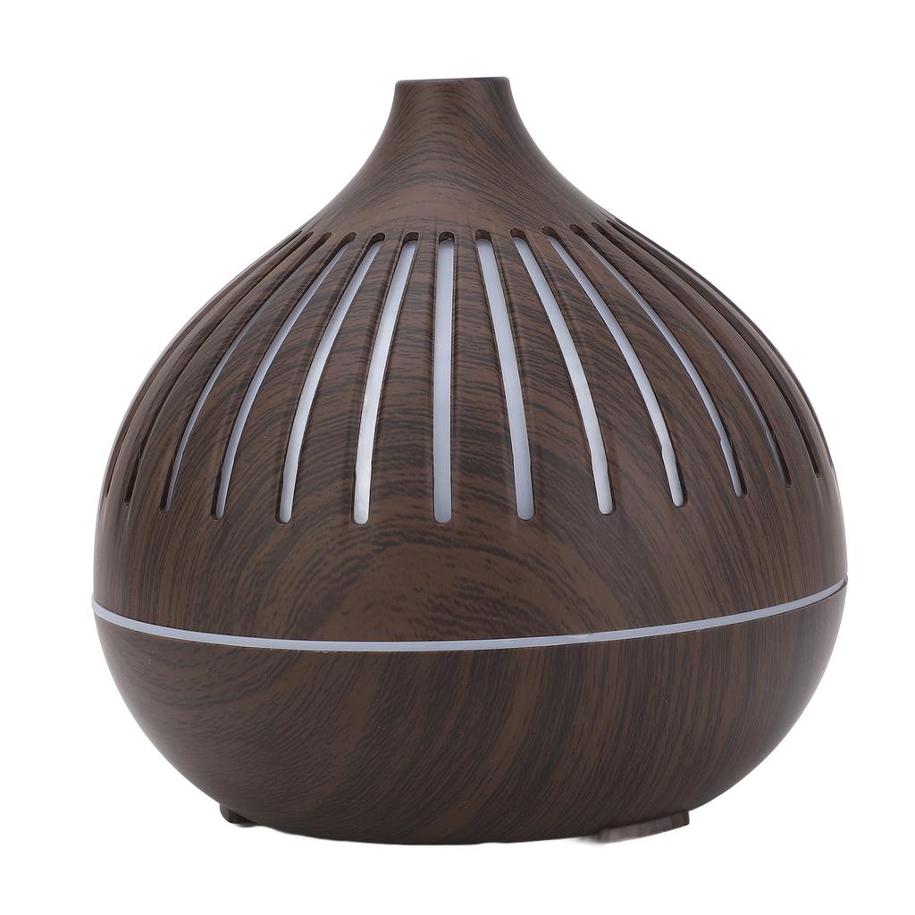Umidificator cu aspect de lemn de 400 ml, difuzor de aromaterapie pentru desktop, cu lumină colorată, telecomandă automată