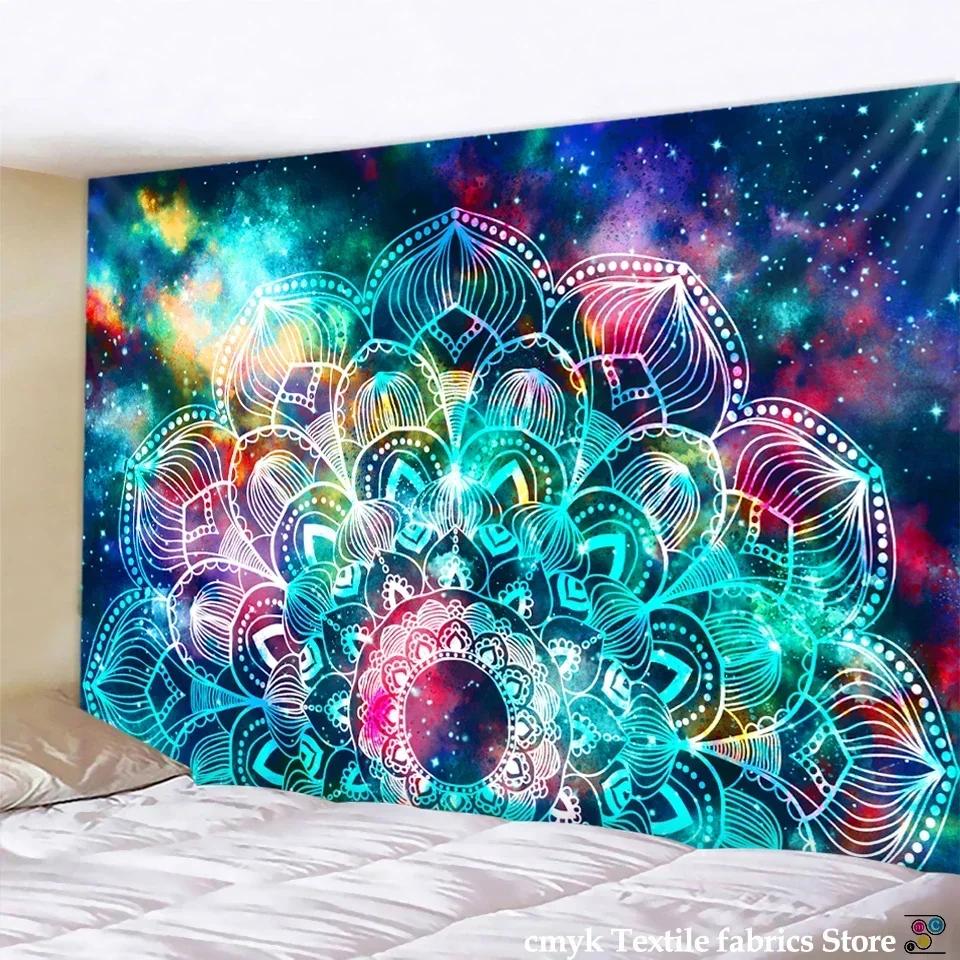 Tapiserie cu mandala indiană, agățată pe perete, covor de plajă cu nisip, pătură, cort de camping, saltea de călătorie, tapiserii de dormit boem