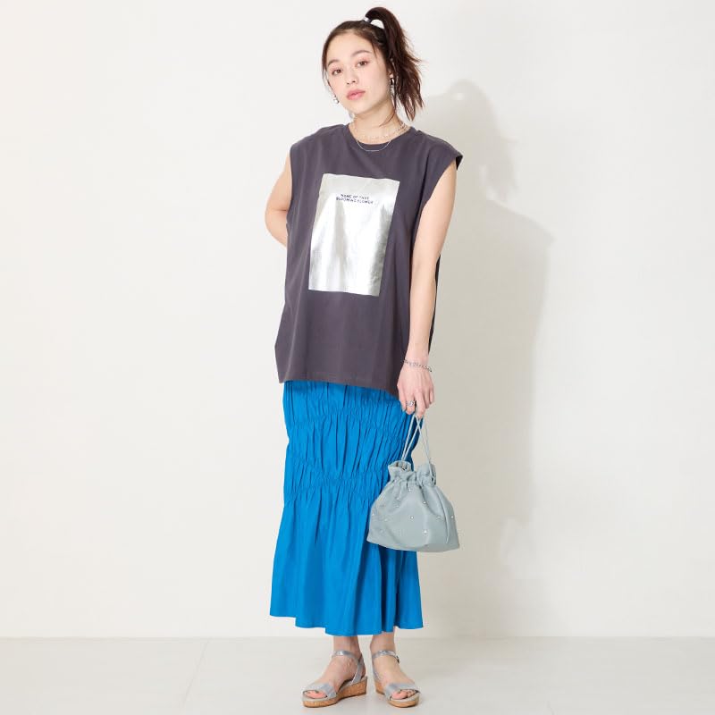 Bijou Drawstring Bag [Oriental Traffic] / Women's BA-258 BLUE-FREE
