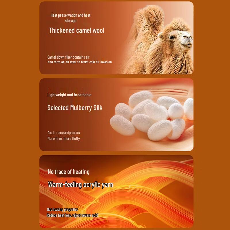 Men's Thermal Camel Fleece Silk Blend Base Layer