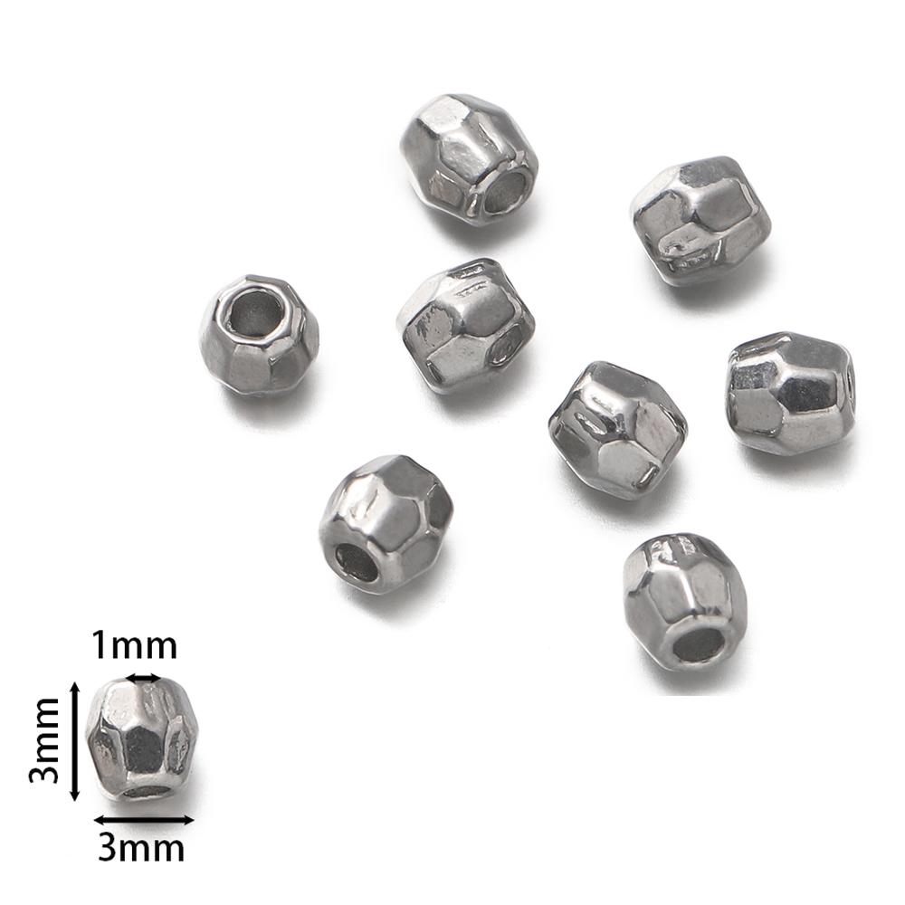 

10pcs/lot Stainless Steel Faceted Oval Cylindrical Spacer Beads Bracelet Beads Jewelry Making Supplies DIY Findings Accessories