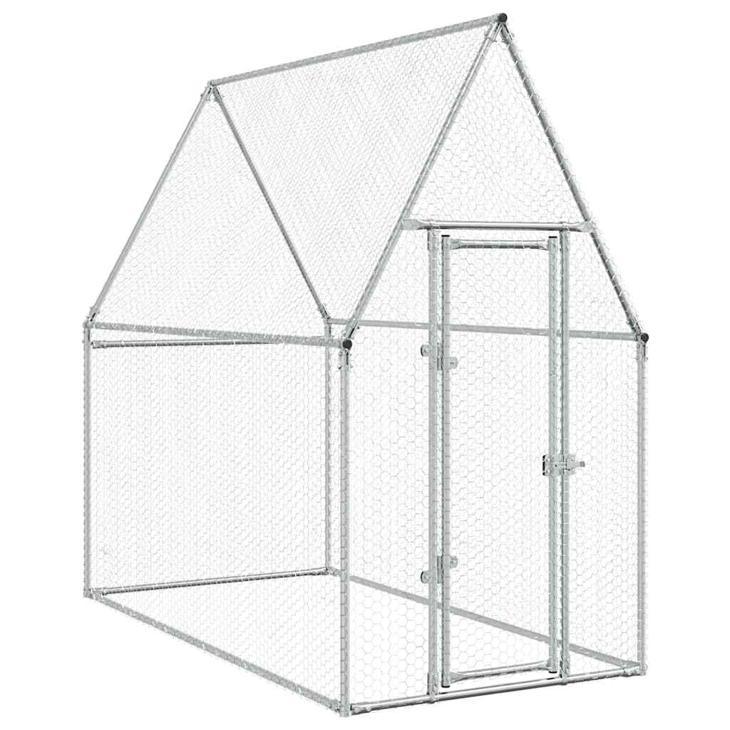 Chicken Coop Silver 200 x 100 x 190 cm Galvanized Steel
