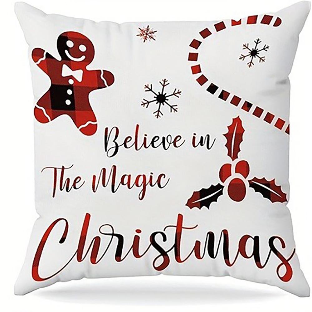 Festive Christmas Pillowcases: Baby It's Cold Out Side, Believe in The Magic, Let it Snow, Merry Christmas home room decoration