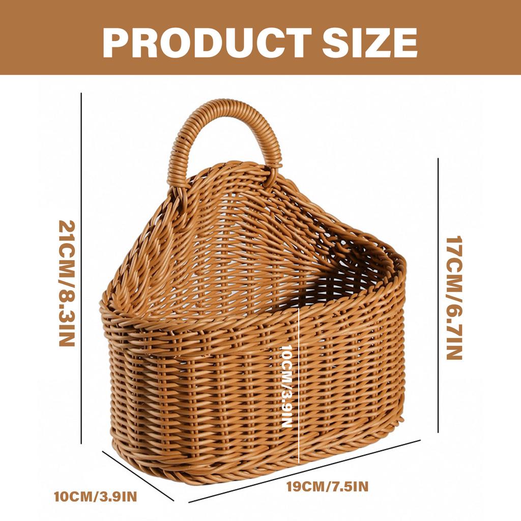 Practical Wall Mounted Sturdy Woven Storage Basket Home Accessory for Kitchen Bathroom and Office Supplies Organization