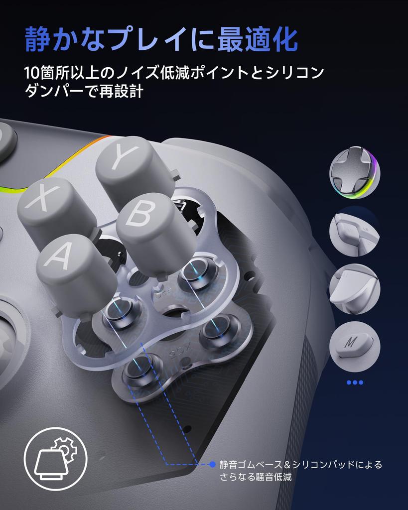 EasySMX X05PRO Wireless PC Controller with Dual-Level Hole Triggers, 1000Hz Polling Rate, RGB Backlight, Soft-Tone Buttons, for Steam Deck, Switch 2,