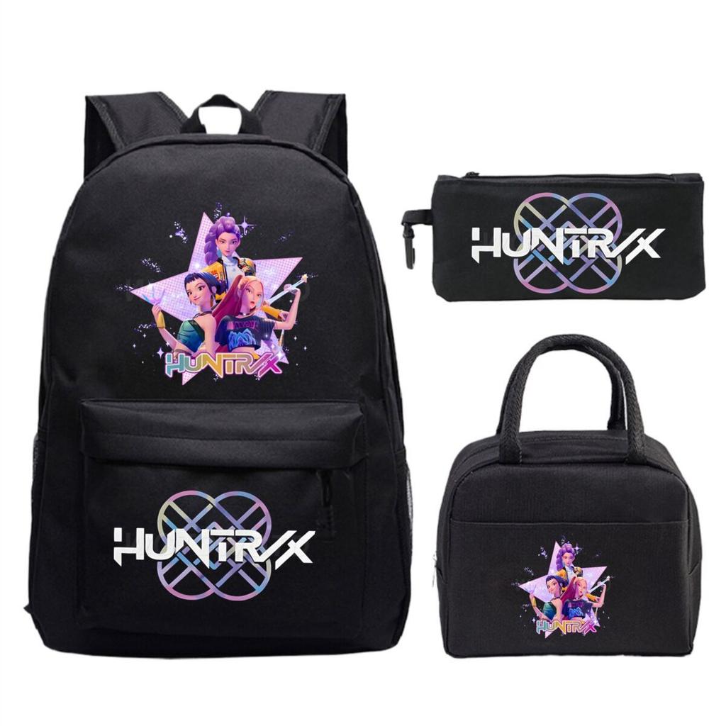 Animation Cartoon Printing Trend Student School Bag Lunch Bag Stationery Pencil Bag Combination Three-Piece Set