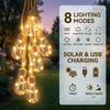 Outdoor Solar Hemp Rope Lights Waterproof String Lights Copper Wire Christmas Ball Bubble Lights for Courtyard Camping Holiday Decor