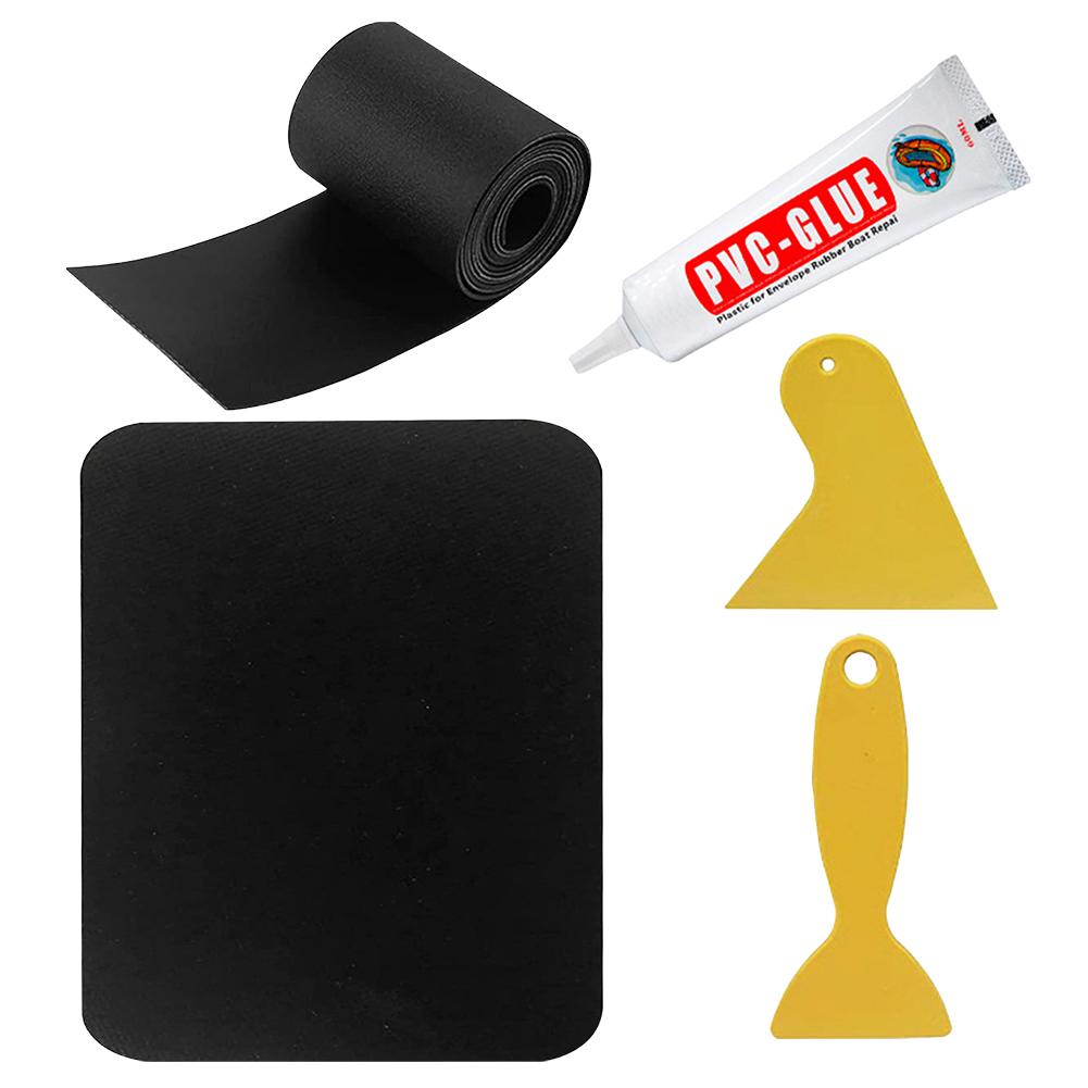 5Pcs/Set Inflatable Boats PVC Repair Patch with Glue Kayak Special Damaged Leaking Hole PVC Repair Patch Waterproof Patch Tool