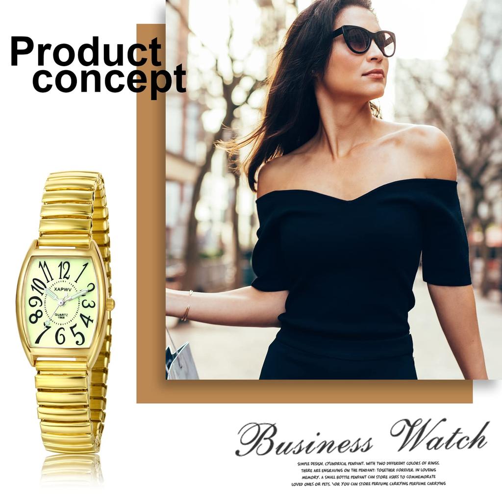 Stylish Watches with Luminous Analog Square Elastic Quartz for Men and Fashionable Perfect for or Gifts for Boyfriend or Girlfriend Couple's Display,