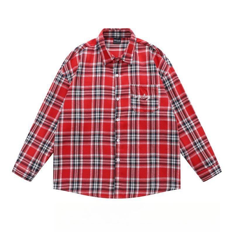 BeatStreet American Retro Plaid Trendy Long-sleeved Shirt Korean Style Fashionable Men Women Vintage Couple Casual Versatile Jacket Chic