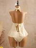 Summer 2026 Women's V-neck Halter Bikini with Ruffle Cover-up