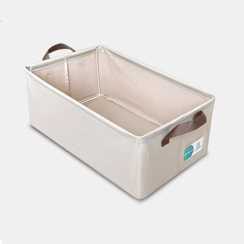 Steel Frame Folding Clothes Storage Basket - Lidless Wardrobe Organizer