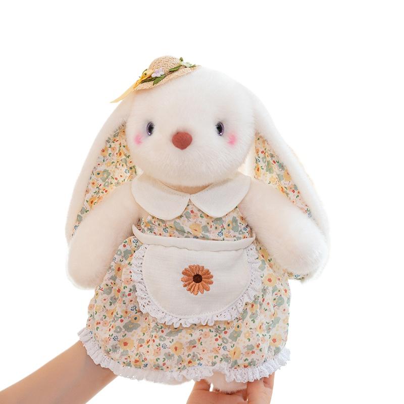 Cute Dorothy Rabbit Plush Toy Floral Clothing Cartoon White Rabbit Doll Children's Doll