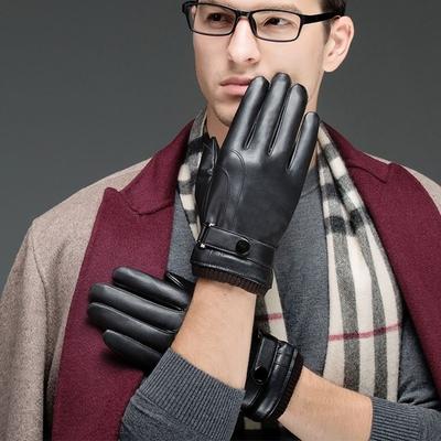Men's Leather Gloves, Plus Velvet, Thickened, Warm, Waterproof, Windproof, Riding Full Touch Screen New Gloves