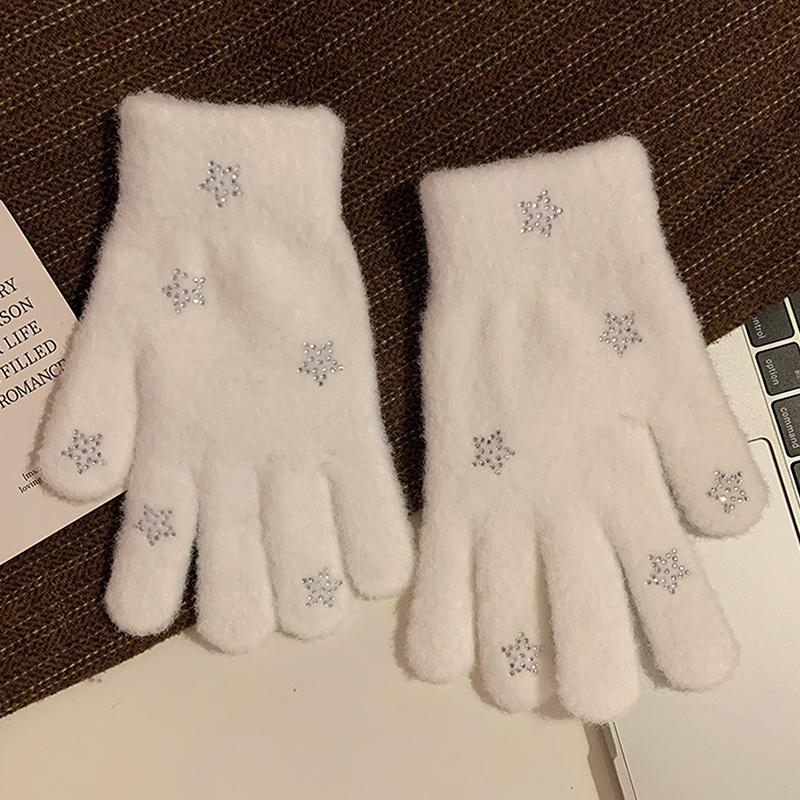 

[ZYAS]Cute Plush Gloves For Women Winter Thickened Warm Coldproof Outdoor Cycling Gloves Perfect Gift For Her