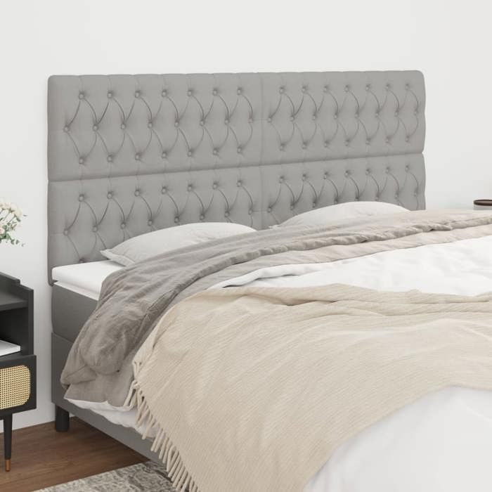 Tête de lit - Maison Exclusive - Gris clair - 200 x 7 x 118/128 cm - Hauteur réglable