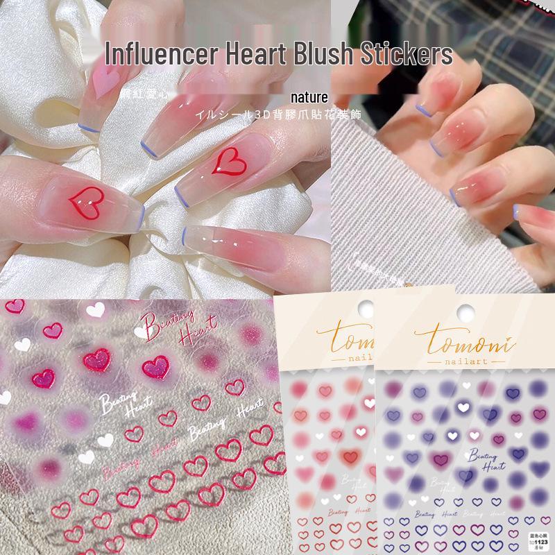 

Peach Ombre Heart Nail Stickers - Japanese Internet Sensation