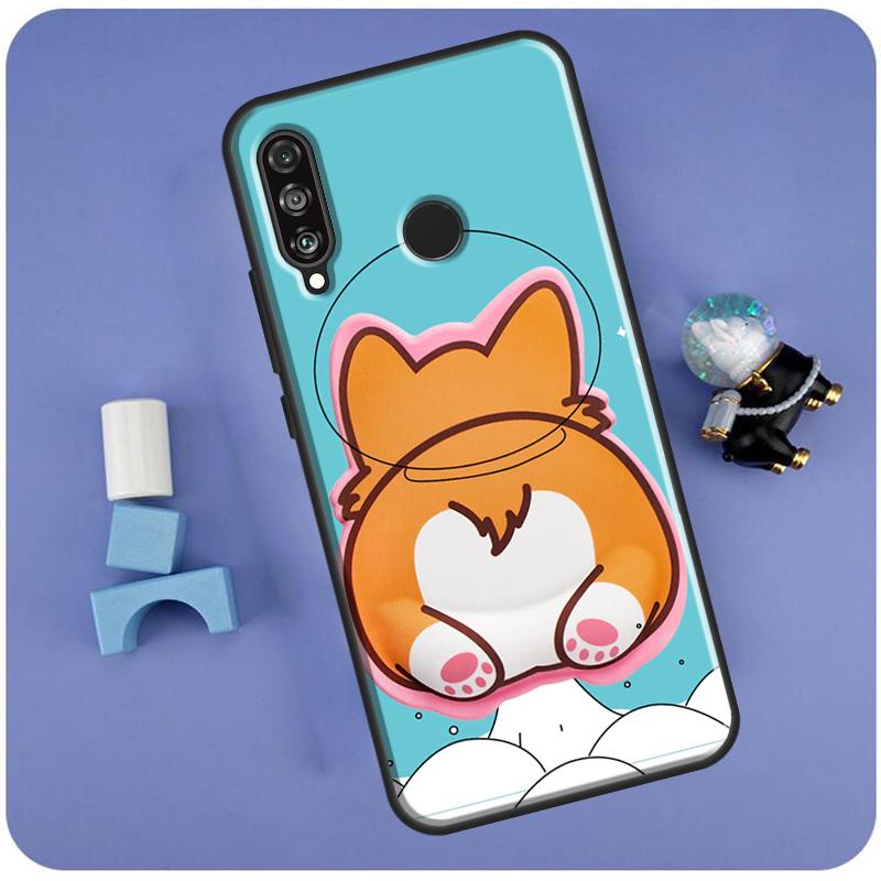 Cute Cartoon Corgi For Huawei Nova Y70 Y91 Y90 Y60 Y61 Y72 Y73 3i 7i 8i 11i 12i 9 10 SE P20 P30 P40 Lite Case