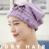 Bow Tie Solid Color Microfiber Dry Hair Cap Shower Cap Super Absorbent Thickened Shower Cap Dry Hair Towel Soft and Comfortable