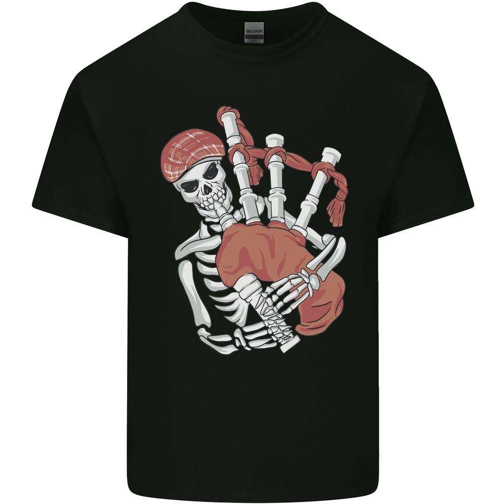 A Skeleton Playing the Bagpipes Mens Light Cotton T-Shirt Unisex T-Shirt L
