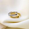 Star Set Diamond Personality 316 Titanium Steel Popular Non-Fading Ring Women'S Fashion Light Luxury Ring Girlfriend Ring