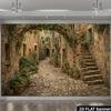 Mittelmeer-Kopfsteinpflaster-Gasse Hintergrund Fotografie Hintergrund