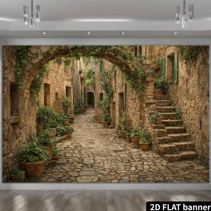 Mittelmeer-Kopfsteinpflaster-Gasse Hintergrund Fotografie Hintergrund