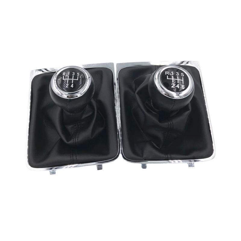 For VW Passat B6 2005-2010 Car Gear Shift Knob Lever With PU Leather Boot Cover Collar Case 5/6 Speed Car Stying Accessories