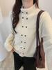Women's Winter Japanese Style Loose Double-Breasted Knit Cardigan