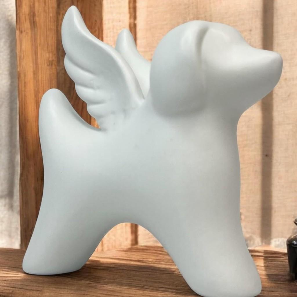 Charming Angel Wings Dog Statue Resin Decorative Art Piece For Home And Garden