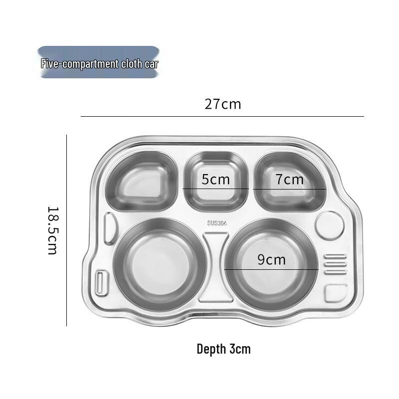 Детская мультяшная тарелка с отделениями Shengjia из нержавеющей стали 304