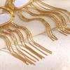 MamacitaSlay 316L Stainless Steel Shell Jellyfish Shaped Long Tassel Earrings Party Waterproof Jewelry Women's Charm Earrings