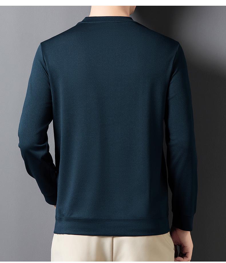Men's Casual Round Neck Long Sleeve Hoodie - Spring/Autumn T-shirt Top