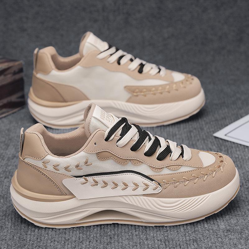

Putian heightened platform men s shoes low-top popular casual board shoes trendy dad shoes breathable student muffin shoes 44 бежевый