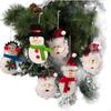 Christmas Tree Fabric Ornament Cartoon Santa Snowman Reindeer Hanging Decoration for Winter Holiday Party Decorations