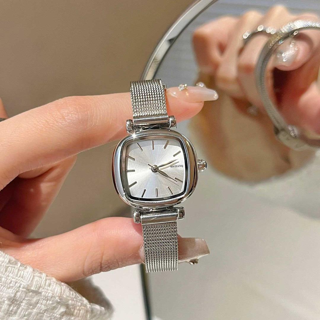 

Бизнес Римская шкала Дисплей Кварцевый механизм Женские кварцевые наручные часы Модные роскошные женские часы серебряный