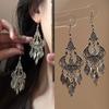 Ethnic Style Triangle Flowing Water Earrings, High-end Earrings, Niche Antique Style, Personalized Creative Design Earrings