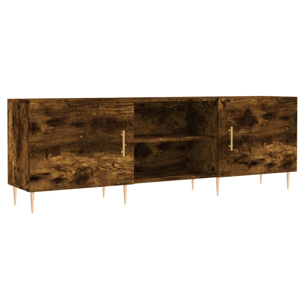 TV Stand Smoked Oak Finish 150 x 30 x 50 cm Engineered Wood