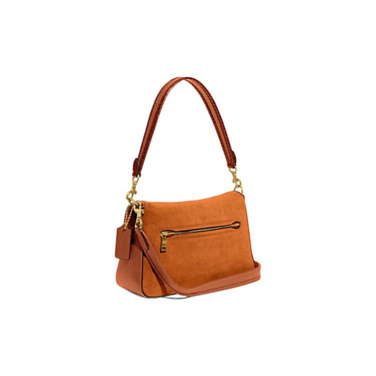 Coach Tabby 26 Button Closure Leather Suede Snake Print Handbag Women Handbags Brown CI034-B4BAR