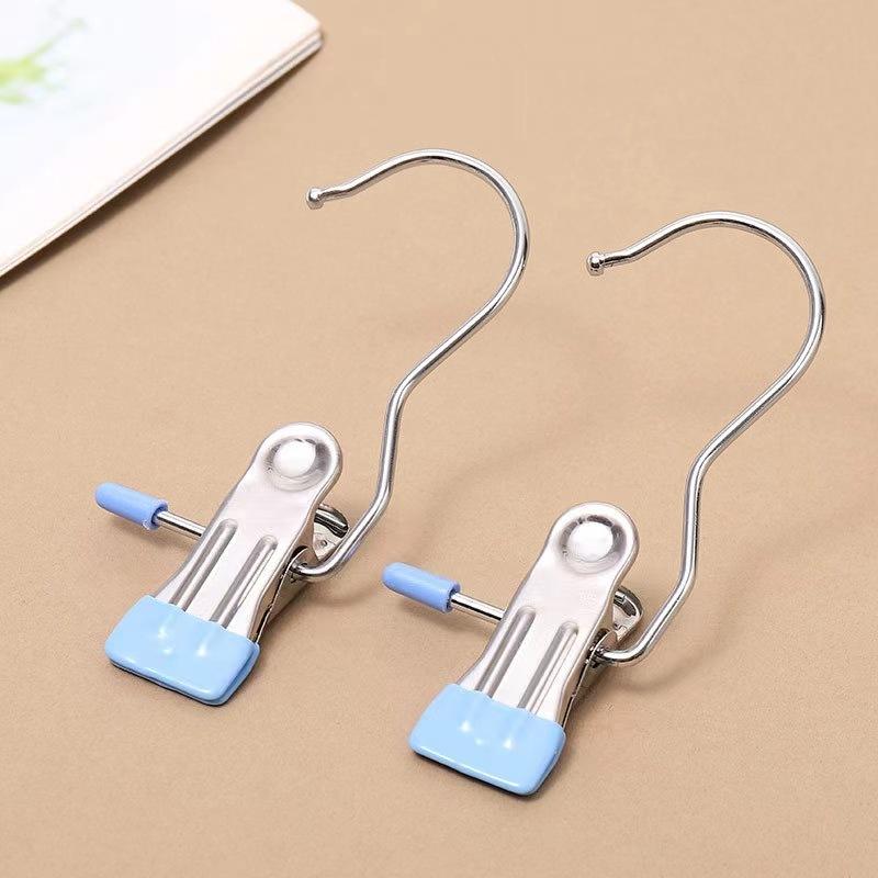 10pcs Stainless Steel Clothespin Clips Laundry Hanging Hooks Clip Multipurpose Boot Organizer Portable Home Storage Hangers