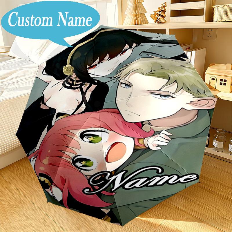 Custom Name Umbrella Spy Fan Family Adventure Umbrella 8-Frame for Travel, Camping, Casual Lightweight Portable, Essential for Family Gifts